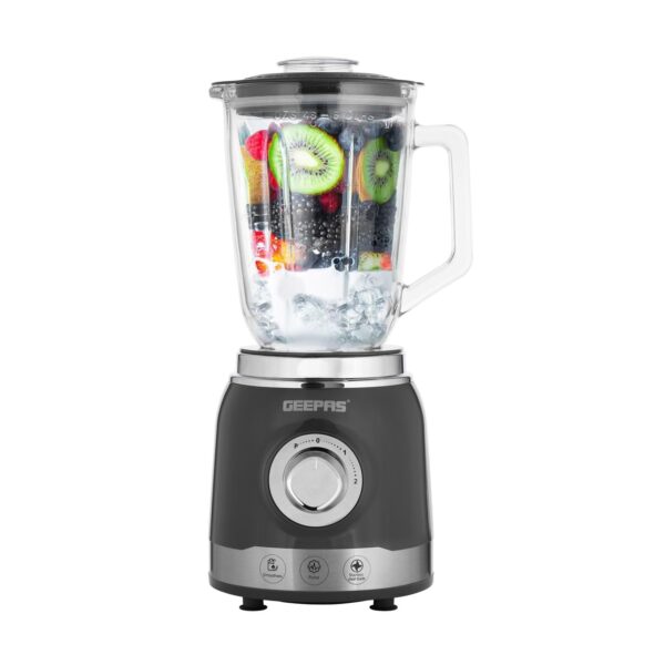 Geepas Electric Blender Smoothie Maker, 700W | Glass Jug Blender with Ice Crusher Stainless Steel Blades | 2 Speed Control with Pulse Function| 1.5L Glass Jar | Smoothie...