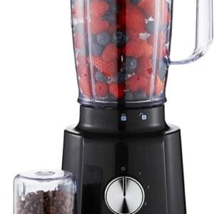 Geepas Electric Blender Smoothie Maker, Food Jug Blender 650W –Stainless Steel Blades, 3 Speed Control with Pulse, 1.6L Large Jar & 100G Coffee Spice Grinder Jar, Smoothie Maker...