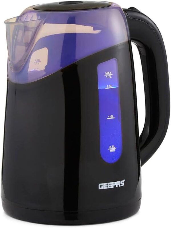 GEEPAS Illuminating Electric Kettle | 1.7L Cordless Jug Kettle with LED Lighting for Hot Water Tea or Coffee | Boil Dry Protection & Auto Shut Off | Swivel Base with Auto Lid...