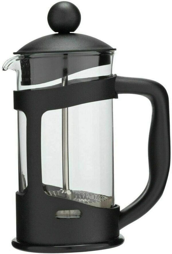Glow Classic Black Cafetiere - 1000ml French Press Coffee Maker - Ideal for 3 cups of filtered coffee - Easy to Clean and Use Coffee Press - Made with Durable Shockproof Glass -...