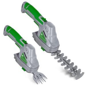 Gracious Gardens 2 IN 1 3.6V Cordless Hedge Trimmer Shear Built in Lithium Ion Battery, Hand Held Hedge Trimmer Cordless Hedge Cutter, with 2 Switchable Blades for Shrub,...