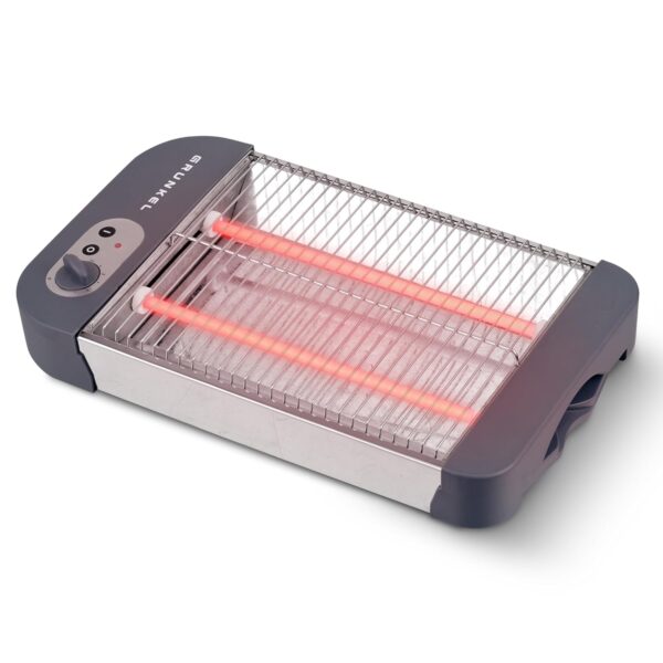 Grunkel - Flat toaster for all types of bread and baked goods with 600 W power, toast timer with 6 levels and crumb tray, model TSP-G2
