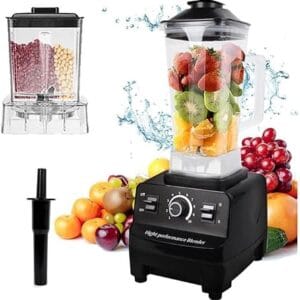 Gziztx 3200W Blender Smoothie Maker 10 Adjustable Speeds, 48.000 U/min 2L Juicer Blenders with Grinding Cup, 6 Sharp Blades, for Smoothies, Shakes, Juice, Frozen Drinks