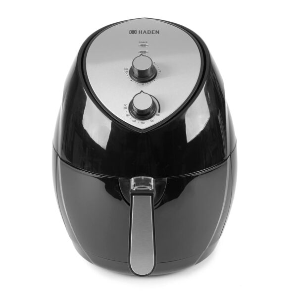 Haden 6L Air Fryer – Low Fat Compact Air Fryer - Timer 30min and Temperature Control (up to 200°C) - 4.7L Basket - 6L Outer Pan - Black & Silver - Automatic Shut-Off