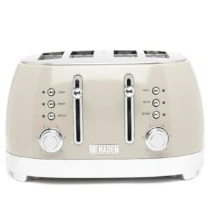 Haden Bristol Putty 4 Slice Toaster - Temperature Control, Easy To Clean, Efficient & Safe, Coated Stainless Steel Housing - For All Toast Preferences, Defrost, Reheat, and...