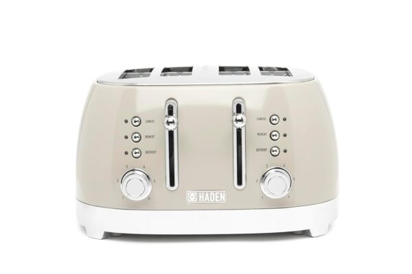 Haden Bristol Putty 4 Slice Toaster - Temperature Control, Easy To Clean, Efficient & Safe, Coated Stainless Steel Housing - For All Toast Preferences, Defrost, Reheat, and...