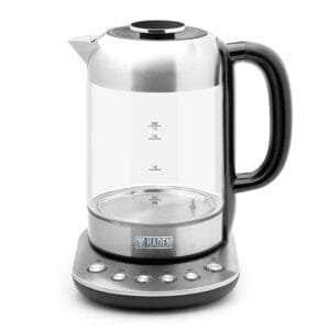 Haden Richmond Temperature Control Kettle - Keep Warm Function - Stainless Steel & Glass Kettle - 3000W Fast Boil & Quiet Electric Kettle - 1.7l Kettle Capacity, Silver