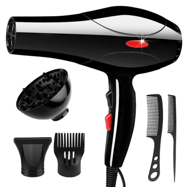 Hair Dryer, Diffuser Hairdryer for Curly or Straight Hair, 3 Heat and 2 Speed Settings, Comb, Concentrator, Fast Hairdryer for Women & Men