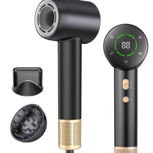 Hair Dryer Fast Dry, Professional Ionic Hairdryer with Diffuser - 1600W High Speed Blow Dryer, Lightweight with Even Heat Anti-Static, Frizz-Control, Low Noise - Brushless...