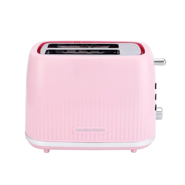 Hamilton Beach Toaster 2 Slice, Miami, 800W, Wide Slots, 7 Browning Levels, Defrost, Reheat & Cancel Functions, Removable Crumb Tray, Cord Storage, Flamingo Pink - HB1420F