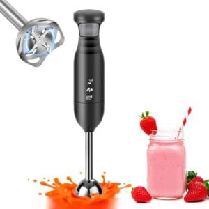 Hand Blender Stick Blender Immersion Blender Handheld, Electric Hand Blenders for Kitchen with Stainless Steel Blade Hand Mixer & Chopper for Making Baby Food, Soups, Sauce...