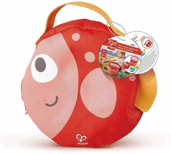 Hape Foldable Beach Playset with Bucket, Shovel and Sand Moulds, Sand Toy from 18 Months