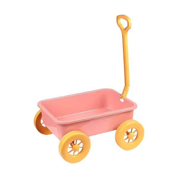 Harilla Pretend Play Wagon Toy, Outdoor Indoor Toy Motor Skills Children Wagon Cart Sand Toy Trolley for Kids Children, Pink