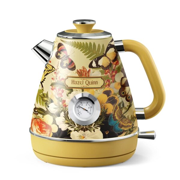 Hazel Quinn x Eduardo Recife Electric Kettle - 1.7L Hot Water Boiler, 2200W Fast Boiling, All Stainless Steel Interior, Cordless, BPA-Free, Auto Shut-Off & Boil Dry Protection -...
