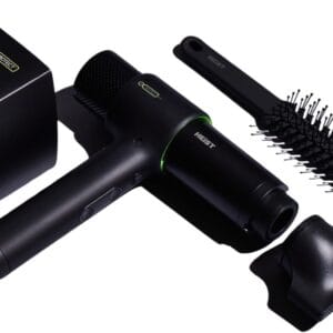 Heist 3.0 Smart Hair Dryer and Styling Kit – Plasma Coating Tech, H-Protect System, Brushless Rapid Drying, Pro-Grade Quality, Heat Resistant Styling Nozzle & Vented Brush
