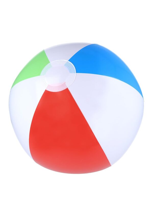 HENBRANDT Red, Green, Blue and White Inflatable Beach Balls 40cm 50cm 60cm Stripe Ball Kids Summer Fun Beachball Football Game Garden Paddling Pool Inflatable Toys for Children...