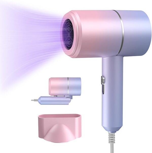Hojalis Foldable Travel Professional Hair Dryer - Small, Powerful with Hot & Cold Button, Fast Drying Ionic for Women, Men, Salon, Home, Travel