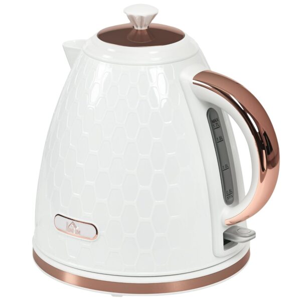HOMCOM Electric Kettle, 1.7L, Fast Boil, 3kW Cordless Water Kettle with Removable Washable Anti-scale Filter, Auto Shut-off, 360° Swivel, BPA Free, Cream White