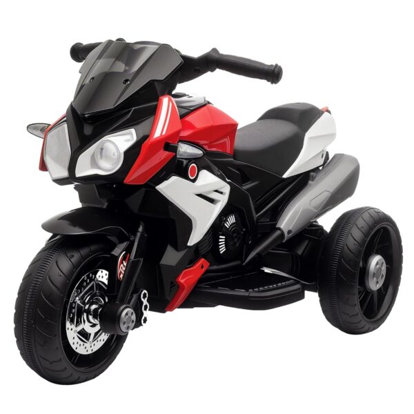 HOMCOM Kids 6V Electric Ride On Motorcycle Electric Motorbike w/Lights Music Horn 3 Wheel Outdoor Play Toy for 3-5 Years Red