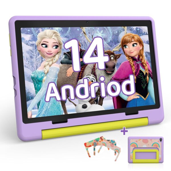 HotLight Kids Tablet 10 inch Android 14 Octa-Core, 8GB RAM+64GB ROM, 1280 * 800 IPS, 5MP+8MP Dual Camera, 5000mAh, Parental Control, WiFi 6/BT 5.3, Child Tablet with Protective...