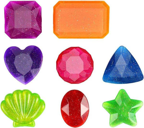HTHL 8 PCS Set Pool Toys Sinking Dive Gem Colorful Acrylic Gemstones For Kids Underwater Toys Summer Fun Swimming Toys For Bath Pool Water Park and Sea