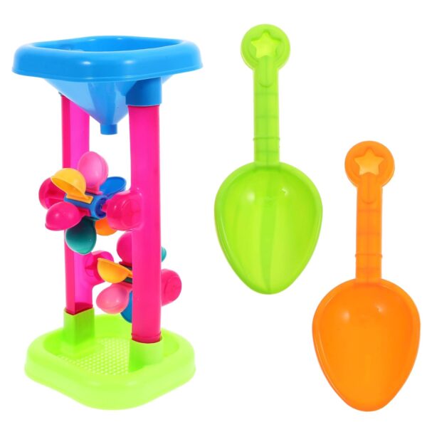ifundom Beach Toys, Sand Wheel Beach Toy Beach Tool Kit Sand and Water Sifting Funnel Beach Hourglass Toy Kids Sand and Water Wheel Tower Kids Sandbox Toys for Travel