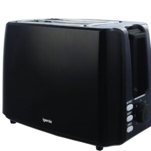 Igenix IG3012 2 Slice Toaster, Deep Slots and Adjustable Browning Control, Removable Crumb Tray for Easy Cleaning, Defrost and Reheat Function, 750 W, Black