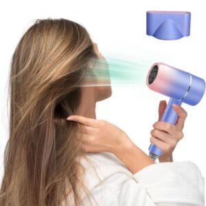 INBOLM Hair Dryer,Travel Hairdryers for Women Men-Lightweight Blow Dryer with Stand for Women Kids Home Travel Salon - Blue Light Hair Care Gradient Hair Dryer