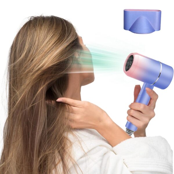 INBOLM Hair Dryer,Travel Hairdryers for Women Men-Lightweight Blow Dryer with Stand for Women Kids Home Travel Salon - Blue Light Hair Care Gradient Hair Dryer