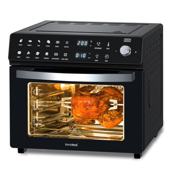 Innoteck Kitchen Pro 26L Digital Air Fryer - Large Air Fryer for Family - Oil-Less Cooking, Timer & Temperature Control - Dual Cook, 360°Hot Air Circulation Technology, 6...