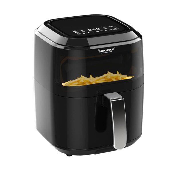 Innoteck Kitchen Pro 5L Air Fryer with Viewing Window - Healthy Low Fat No Oil Cooking - For Air Frying, Roast, Dehydrate, Bake, & Reheat - Dishwasher Safe Accessories, Non-Slip...