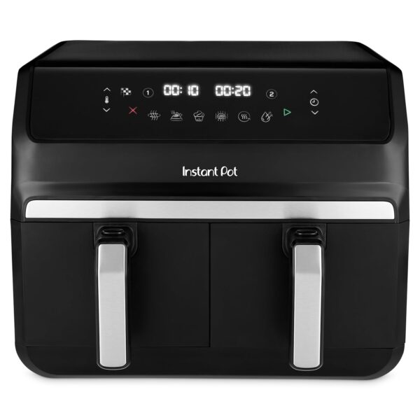 Instant Pot - Vortex Dual Black Air Fryer - Large 8L, Family Size, Twin, Double 4L Basket, 8 in 1 - Food Dehydrate, Grill, Bake, Roast, Reheat, Non-Stick, Easy Clean, Dishwasher...