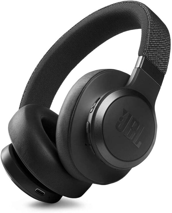 JBL Live 660 NC Wireless Over-Ear Bluetooth Headphones with Active Noise-Cancelling Technology, Up to 50 Hours Battery Life, Black
