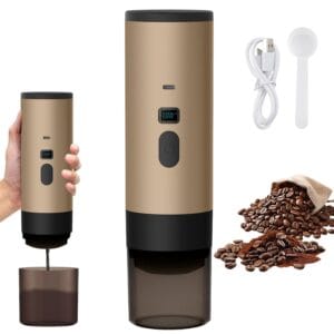 JDKJAG Portable Electric Espresso Machine, Multi-Capsule Coffee Maker USB Rechargeable, Compatible With Capsules and Ground Coffee, Travel Coffee Maker For Camping, Office,...