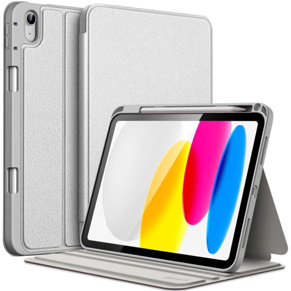 JETech Case for iPad (A16) 11th/10th Generation (2025/2022) with Pencil Holder, Slim Folio Stand Protective Tablet Cover, Multi-Angle Viewing (Silver)
