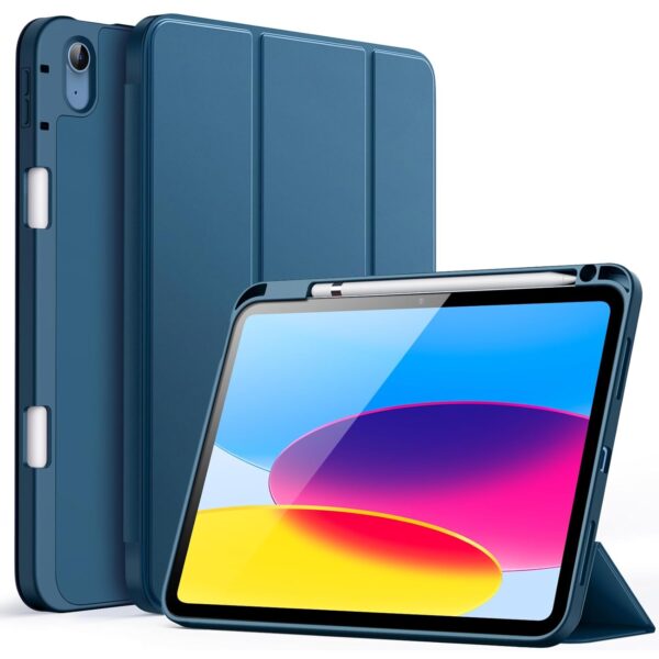 JETech Case for iPad (A16) 11th/10th Generation (2025/2022) with Pencil Holder, Slim Tablet Cover with Soft TPU Back, Auto Wake/Sleep (Teal)