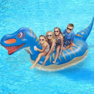 Jojoin Giant Inflatable Dinosaur Pool Float, Durable Leakproof & Soft, Outdoor Swimming Pool Party Lounge Ride-on Raft Inflatable Float Summer Beach Toys for Kids Adults