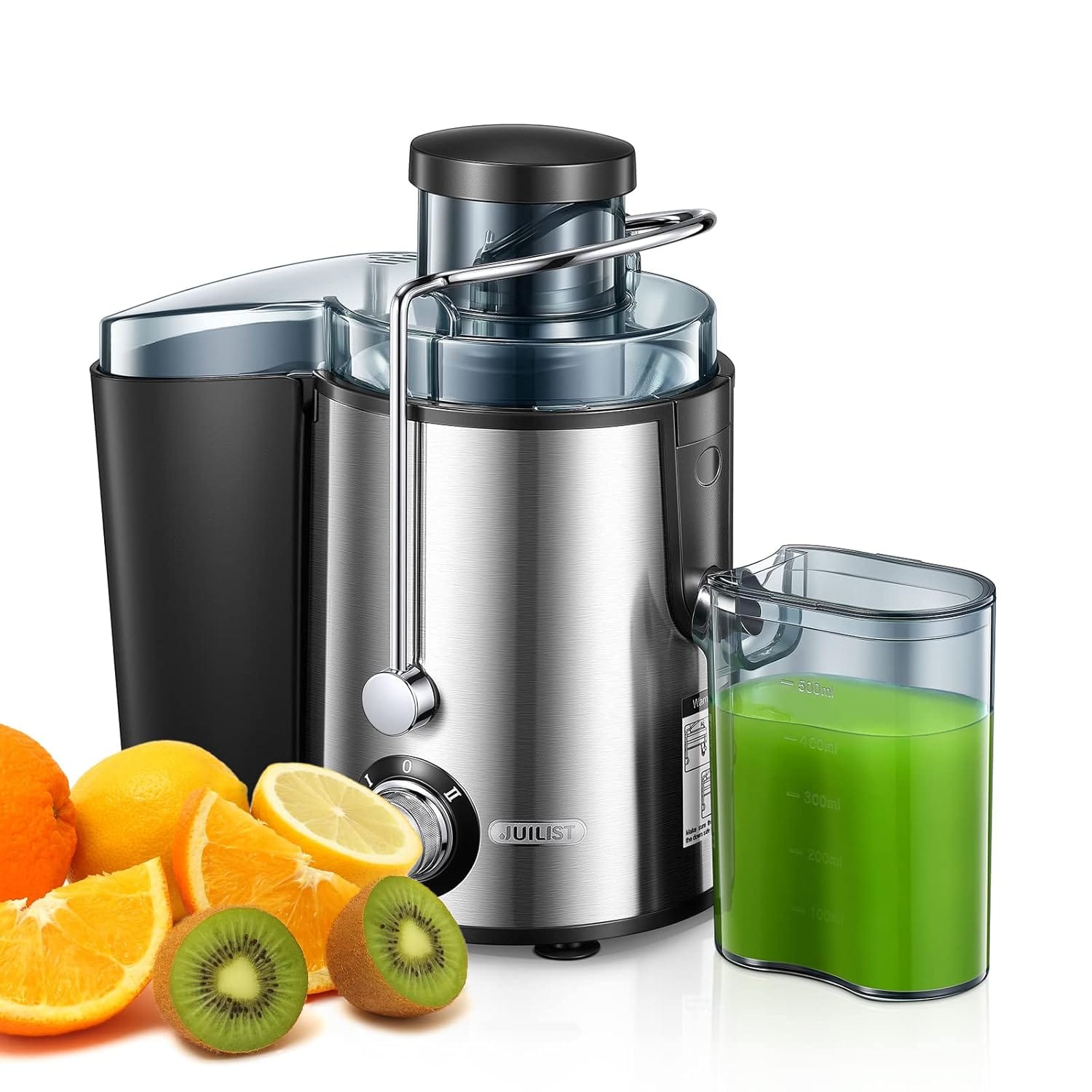 Juicer, Juilist 600W Centrifugal Juicer Machines Whole Fruit and Vegetable, 3-inch Wide Mouth Juicer Extractor Quick Juicing with 2 Speeds, Anti-drip & Compact Design Easy Clean...