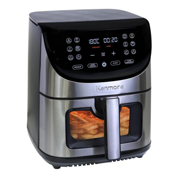 Kenmore 7.8L Air Fryer Family Size Air Fryers Healthier Oil Free Programmable Cooking with 12 Presets Chicken Vegetables Dehydrate Dishwasher Safe Part Adjustable Timer Gourmet...