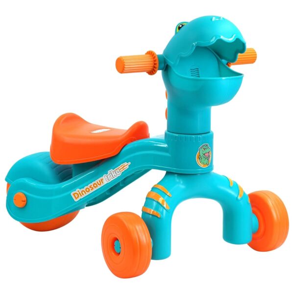 Kids Dinosaur Trike, Ride On Bike with Dino Roar Sounds, Music, Lights, Spin Handle, Interactive Toy, Balance Bike Tricycle for Babies and Toddlers Age 18 Months +
