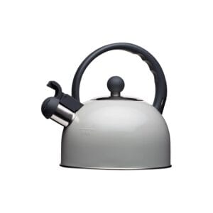 KitchenCraft Living Nostalgia Whistling Stove Top Kettle, for Induction Hob, KitchenCraft’s 10 year guarantee, Metal, 1.3L, French Grey
