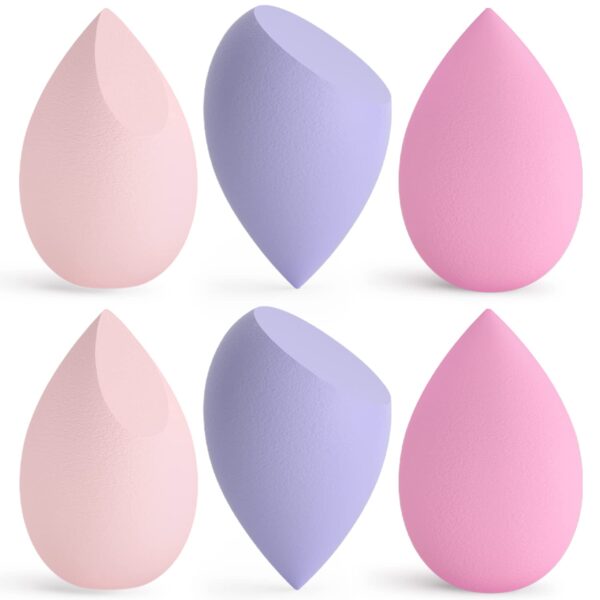 Korintin Makeup Sponge, Beauty Blenders 6 PCS, Washable Non Latex Foundation Sponge, Use Dry and Wet Both, for Liquid, Cream and Powder, Super Soft Wonder Blender Beauty Cosmetic