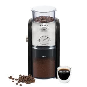 Krups Expert Burr, Automatic Coffee Grinder, Easy Clean, black&silver, GVX231