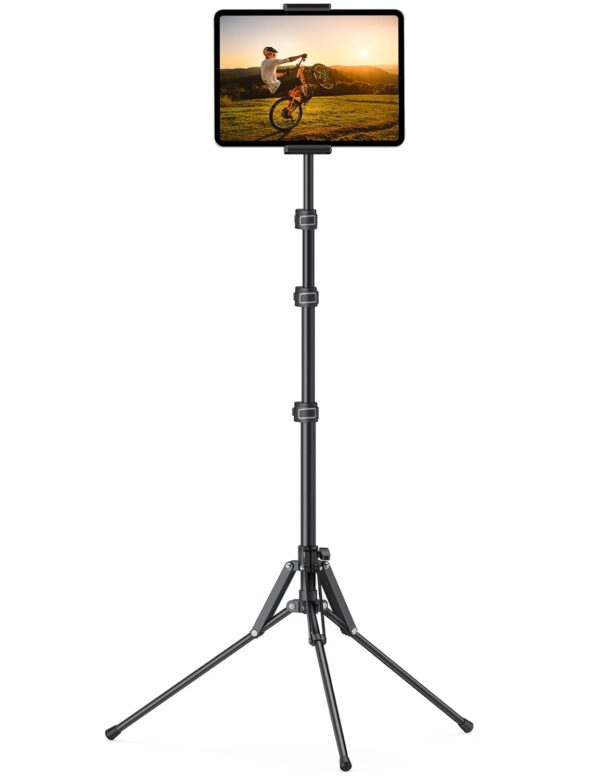 Lamicall iPad Tripod Stand, Tablet Floor Stand 65" ipad Holder Mount with Adjustable Height for Live Stream/Watching, for iPad Pro 12.9/11, Air Mini 6 5 4 3 2, iPhone and...