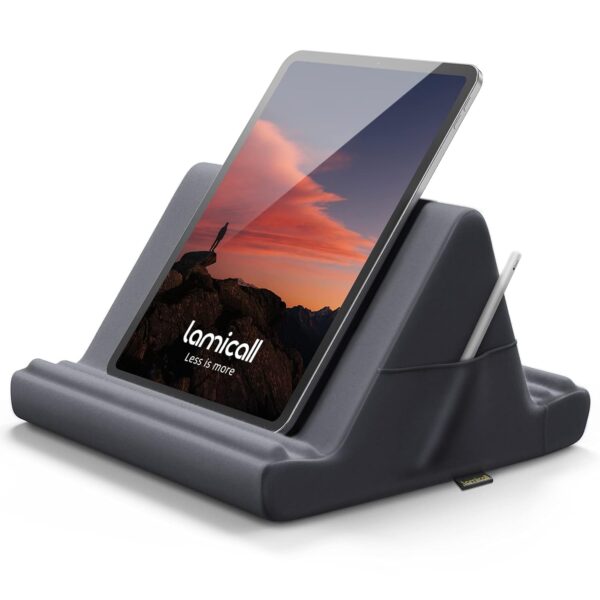 Lamicall Pillow Tablet Holder, Tablet Cushion Stand - Warm Pillow Soft Pad Rest for Bed Sofa, for iPad Pro 9.7, 10.5, 12.9, iPad Air mini 6 5 4 3 2, Samsung Tab, iPhone, Books,...