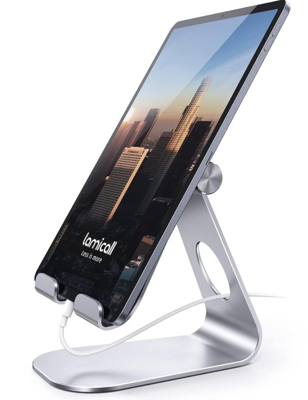 Lamicall Tablet Stand, Adjustable Tablet Holder - Desktop Stand Dock Compatible with New iPad 2024 Pro 9.7, 10.5, 11, 12.9, 13, Air mini 2 3 4 5 6, Switch, Samsung Tab, other...