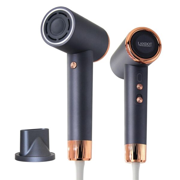 LANDOT Blow Hair Dryer - Professional Ionic Hairdryer with 110000 RPM High-Speed Brushless Motor for Fast Drying Low Noise and Thermo-Control - Hair Dryers for Women & Man