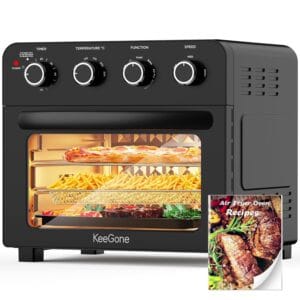 Large Air Fryer Oven 23L Multi-function Mini Oven, Countertop Convection Airfryer with Rotisserie, airfryer with 4 Knobs Easy to Operation, Oil-Less Cooking, 6 Accessories with...
