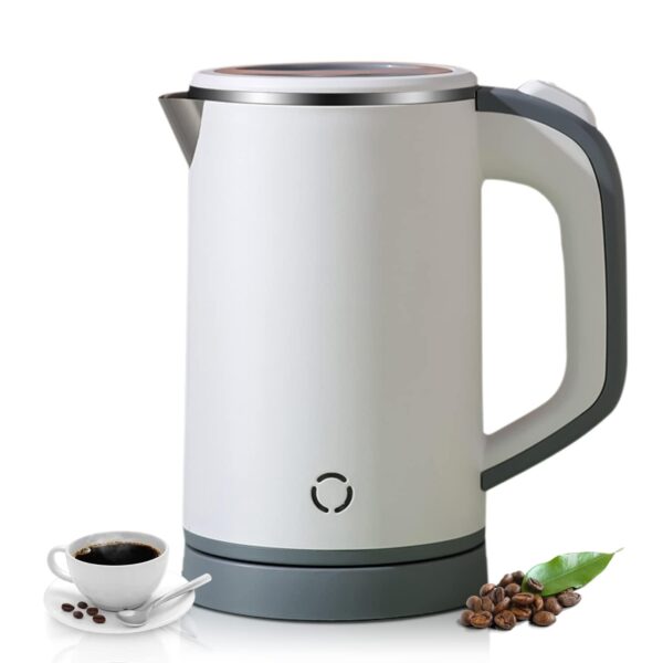 LATAFA 800ml Kettle Electric Travel Compact, Cordless, Fast Boil, Quiet, Auto Shut-Off & Boil-Dry Protection, White