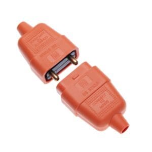 Lawn Mower Cable Repair Kit 2 Pin Rubber Flex Connector 10A AMP Adapter In-Line Coupler 2 Core Plug and Cable Socket Compatible with Garden Electric Electrical Lawnmower / Grass...